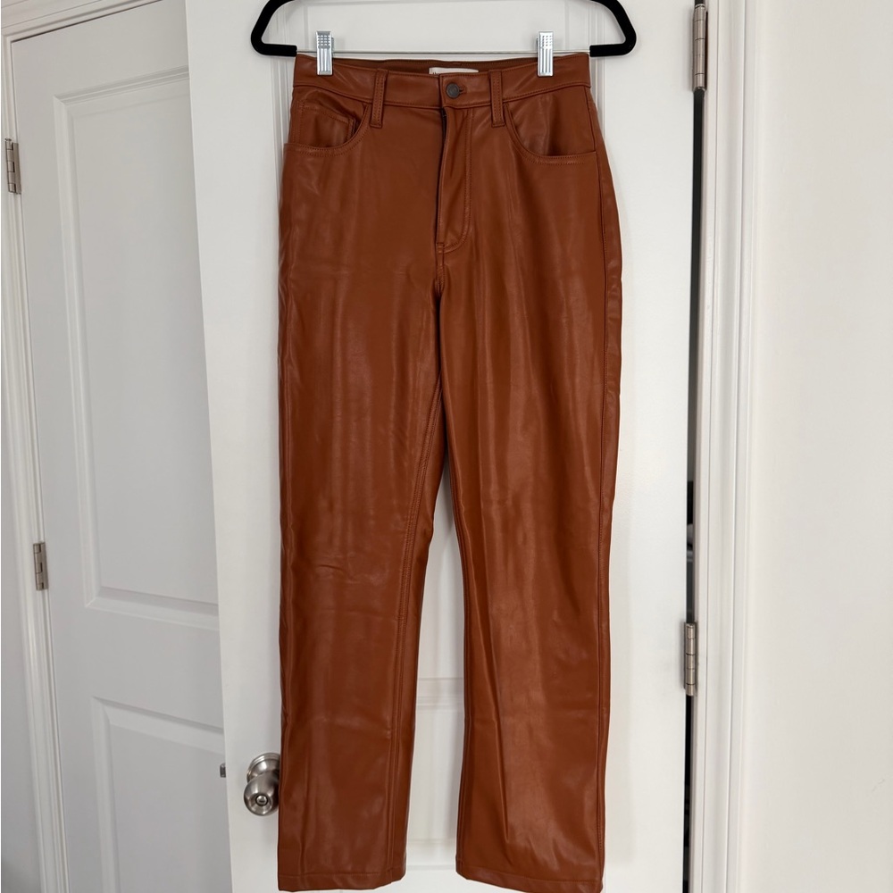 Abercrombie & Fitch 90s Straight Vegan Leather Pants